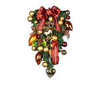 Décorations de Noël Couronne de sorcière d'halloween Branches de Noël Baies Rouges Pommes de pin Papillons Rouges Ligature Couronne décorative Couronne d'olive (Couleur, Taille Unique)