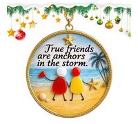 Décorations de Noël d'amitié - Pendentif souvenir plat 2D - Décoration de Noël d'amitié - Pour femmes et pour anniversaire et pour sapin de Noël - Porte pour sœur pour la famille