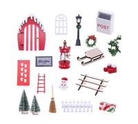 Décorations de Noël de la Maison de | Accessoires créatifs de Maison de Miniature | Jolie Porte en Bois pour la de pouppée, Faisant Semblant de Jouer avec Toy House & Village Scene
