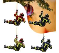 Décorations de Noël de Pompier, Pendentif de Pompier en Acrylique, 4 pièces, Ornements de Pompier d'arbre de Noël à Suspendre, décoration de Miroir de Voiture, Pendentif d'arbre de Noël