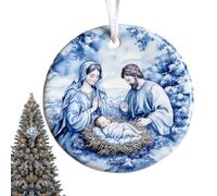 Décorations de Noël de scène de la Nativité,décorations de Noël de la Nativité - Décorations religieuses pour Arbres de Noël | Décorations d'ornement de noël, pendentifs d'ornement d'arbre de noël en