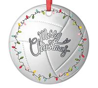 Décorations de Noël de volleyball 2022 - Jolie boule de Noël - Sport - Personnalisées - Cadeaux de Noël, Nouvel An pour les amateurs de volley-ball, 7,6 cm