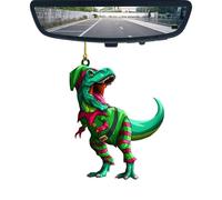 Décorations de Noël dinosaures | Décorations de Noël amusantes en acrylique avec corde | Portable pour décoration de sapin de Noël, bijoux de festival pour filles et amoureux des animaux