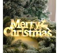 Décorations de Noël D'intérieur, Panneau Lumineux Joyeux Noël, Lettres Lumineuses LED Joyeux Noël, Panneau Décoratif, Couronne de Noël, Lumière décorative. (Joyeux noël)