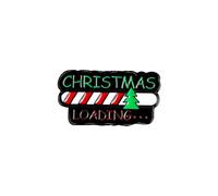 Décorations de Noël d'intérieur pour la maison, série de Noël, chapeau d'arbre de Noël, broche avec texte en forme de dessin animé (B, 3 x 3 cm)