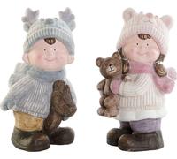 Décorations de Noël DKD Home Decor Coloré Enfants 23 x 21 x 36 cm (2 pièces)