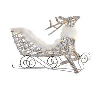 Décorations de Noël DKD Home Decor Renne et traîneau Blanc osier Renne 75 x 20 x 53 cm G