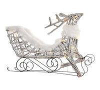 Décorations de Noël DKD Home Decor Renne et traîneau Blanc osier Renne 75 x 20 x 53 cm Blanc G