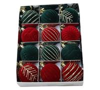 Décorations de Noël douces - Boules de Noël réutilisables en velours pour arbre, ornement à suspendre en velours, accessoires de maison, boules de fête, pendentifs pour décoration de vacances