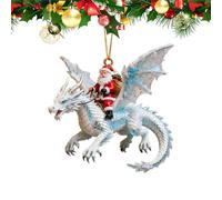Décorations De Noël Dragon Décoration 2D du Père Noël sur Dragon Volant | Ornement pour Sapin de Noël Pour Décoration de Fêtes pour Maison Mur Fenêtre Sac à Dos Célébration Hiver Affichage
