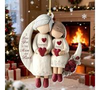 Décorations de Noël en acrylique 2D avec inscription « Grandma And Grandchild Moon Loves », « I Love You to The Moon and Back », cadeau souvenir personnalisé pour grand-mère, cadeaux d'anniversaire
