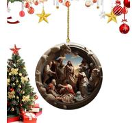 Décorations de Noël en acrylique 2D - Pendentif religieux