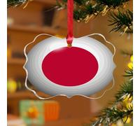 Décorations de Noël en acrylique de 7,6 cm 2025 Japon personnalisées à suspendre pour sapin de Noël, cadeau, drapeau aux couleurs vives, souvenir en disque transparent avec étiquette de nom