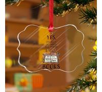 Décorations de Noël en acrylique de 7,6 cm 2025 Yes I Really Do Need All These Books - Décoration de Noël rustique pour sapin de Noël - Décorations de fête - Souvenir - Disque transparent