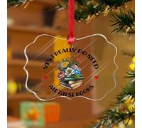 Décorations de Noël en acrylique de 7,6 cm avec inscription « Yes I Really Do Need All These Books » - Décoration de Noël à suspendre pour sapin de Noël - Cadeau souvenir - Étiquette de nom