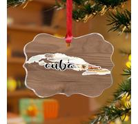 Décorations de Noël en acrylique de 7,6 cm - Cuba - Décoration de Noël - Décoration de fête - Paysage urbain - Illustration d'art - Souvenir - Disque transparent - Étiquette de nom