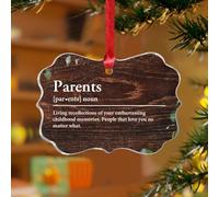 Décorations de Noël en acrylique de 7,6 cm - Décoration de Noël 2025 - Décoration de Noël - Mots avec définition souvenir - Disque transparent - Étiquette de nom