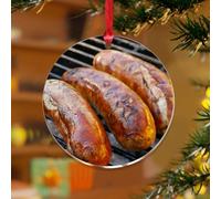 Décorations de Noël en acrylique de 7,6 cm - Grill Master Meat Kebab - Élégante boule de Noël - Décorations de fête de Noël du Moyen-Orient - Nourriture du Moyen-Orient - Souvenir - Disque transparent