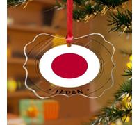 Décorations de Noël en acrylique de 7,6 cm - Papillon du Japon - Décoration de Noël - Décoration d'intérieur - Carte d'État du monde - Drapeau souvenir - Disque transparent - Étiquette de nom