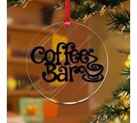 Décorations de Noël en acrylique de 7,6 cm pour bar à café, décoration de sapin de Noël, décoration de fête, cuisine, station de café, lettre, souvenir, disque transparent avec étiquette de nom