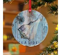 Décorations de Noël en acrylique de 7,6 cm - Thème nautique - Thème océan - Décoration d'intérieur - Décoration d'intérieur - Poulpe - Crabe - Poisson - Souvenir - Étiquette de nom