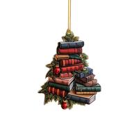 Décorations de Noël en acrylique, livres amusants, ornements pour sapin, boules originales pour les loisirs créatifs, décorations personnalisées à suspendre pour la classe, la bibliothèque, la fenêtr