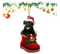 Décorations de Noël en Acrylique pour Arbre | Suspension Décorative Chien | Pendentif 2D Saisonnier pour Escalier Cheminée Porte Plafond