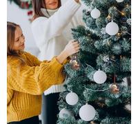 Décorations de Noël en acrylique pour sapin de Noël à suspendre en cristal - Chat mignon chantant des chants de Noël - Forme ronde - Cadeau souvenir à suspendre pour sapin de Noël, Nouvel An