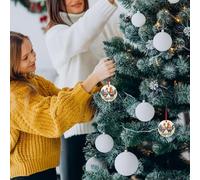 Décorations de Noël en acrylique pour sapin de Noël à suspendre en cristal - Coq et poule - Forme ronde - Cadeau souvenir à suspendre pour sapin de Noël, Nouvel An