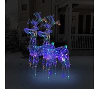 Décorations de Noël en Acrylique Renne 2 pcs 120 cm Blanc Chaud vidaXL vidaXL
