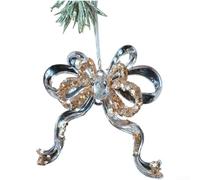 Décorations de Noël en acrylique transparent à suspendre avec paillettes flocon de neige, clochette, papillon, nœud, cerf, cheval, sirène, couronne de notes de musique (D)
