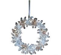 Décorations de Noël en acrylique transparent à suspendre avec paillettes flocon de neige, clochette, papillon, nœud, cerf, cheval, sirène, couronne de notes de musique (J)
