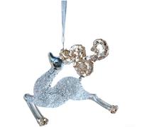Décorations de Noël en acrylique transparent à suspendre avec paillettes flocon de neige, clochette, papillon, nœud, cerf, cheval, sirène, couronne de notes de musique (F)