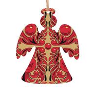 Décorations de Noël en bois à motif d'art russe à suspendre pour sapin de Noël, décoration de fête de Noël
