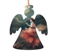 Décorations de Noël en bois A Night of Miracles et Magic Christmas Tree Hanging Angel Shape Décoration de Noël à suspendre pour Nouvel An Vacances Décoration de fête 1