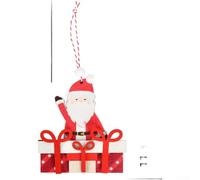 Décorations de Noël en bois à suspendre avec motifs de Père Noël et renne, figurines festives rustiques en bois naturel avec corde de chanvre pour un arbre, un mur ou une salle de fête, fabriquées à