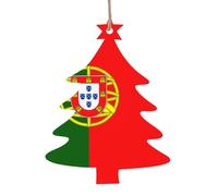 Décorations de Noël en bois avec drapeau portugais - Décorations de vacances à suspendre, adaptées pour Noël, Halloween et Thanksgiving