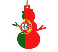 Décorations de Noël en bois avec drapeau portugais - Décorations de vacances à suspendre, adaptées pour Noël, Halloween et Thanksgiving