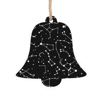 Décorations de Noël en bois avec impression constellation de divination étoilée, 4 motifs : ange, arbre de Noël, bonhomme de neige, clochette