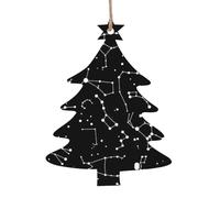 Décorations de Noël en bois avec impression constellation de divination étoilée, 4 motifs : ange, arbre de Noël, bonhomme de neige, clochette