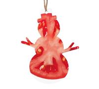 Décorations de Noël en bois avec tranche de tomates imprimées, 4 motifs : ange, arbre de Noël, bonhomme de neige, clochette