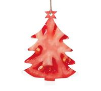 Décorations de Noël en bois avec tranche de tomates imprimées, 4 motifs : ange, arbre de Noël, bonhomme de neige, clochette