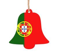 Décorations de Noël en bois Drapeau du Portugal - Décorations de vacances à suspendre, adaptées pour Noël, Halloween et Thanksgiving