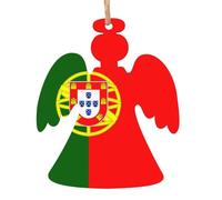 Décorations de Noël en bois Drapeau du Portugal - Décorations de vacances à suspendre, adaptées pour Noël, Halloween et Thanksgiving