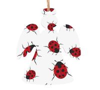 Décorations de Noël en bois en forme d'ange - Arbre de Noël festif sept étoiles imprimé coccinelle décoration à suspendre - Décoration d'intérieur parfaite pour les amis