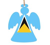 Décorations de Noël en bois en forme d'ange - Drapeau de Sainte-Lucie - Arbre de Noël à suspendre pour la maison, le bureau, la cheminée - Décoration de fête de vacances