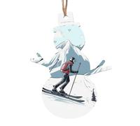 Décorations de Noël en bois en forme de bonhomme de neige à suspendre pour sapin de Noël avec cordes pour décorations de Noël