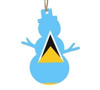 Décorations de Noël en bois en forme de bonhomme de neige - Drapeau de Sainte-Lucie - Arbre de Noël à suspendre pour la maison, le bureau, la cheminée - Décoration de fête de vacances