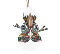 Décorations de Noël en bois en forme de bonhomme de neige - Hibou dans un totem indien africain imprimé arbre de Noël à suspendre pour la maison, le bureau, la cheminée - Décoration de fête de