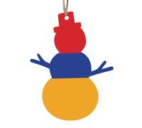 Décorations de Noël en bois en forme de bonhomme de neige - Motif drapeau de l'Arménie - Décoration de sapin et décorations d'intérieur